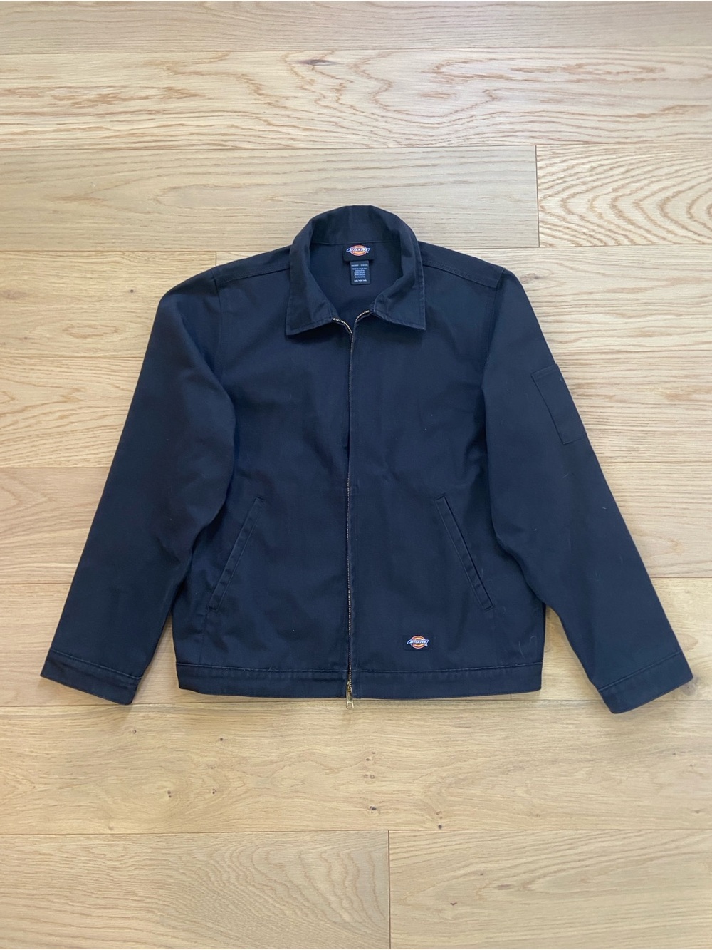 Vintage Dickies Black Chore Coat Zip-Up Size Medium Boxy 90s